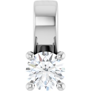 10K White Gold 3.5 mm Round Charm/Pendant Mounting
