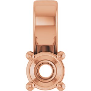 18K Rose Gold 3.5 mm Round Charm/Pendant Mounting – image 2