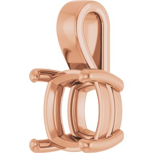 10K Rose Gold 10 mm Cushion Charm/Pendant Mounting – image 4