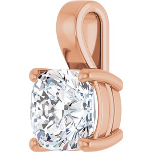 14K Rose Gold 10 mm Cushion Charm/Pendant Mounting – image 3