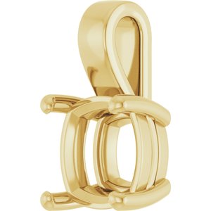 18K Yellow Gold 10 mm Cushion Charm/Pendant Mounting – image 4
