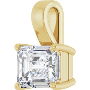10K Yellow Gold 10x8 mm Emerald Charm/Pendant Mounting – image 3