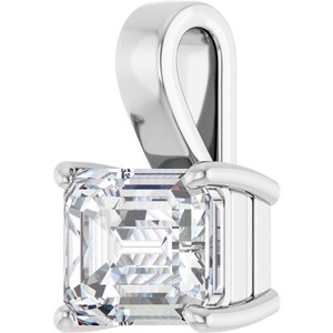 14K X1 White Gold 10x8 mm Emerald Charm/Pendant Mounting – image 3