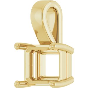 10K Yellow Gold 10x8 mm Emerald Charm/Pendant Mounting – image 4