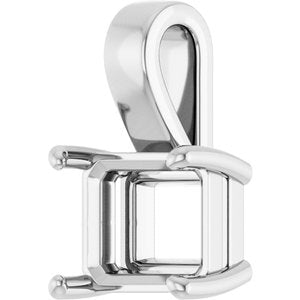 Continuum Sterling Silver 10x8 mm Emerald Charm/Pendant Mounting – image 4