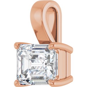 14K Rose Gold 10x8 mm Emerald Charm/Pendant Mounting – image 3