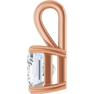 10K Rose Gold 10x8 mm Emerald Charm/Pendant Mounting – image 5