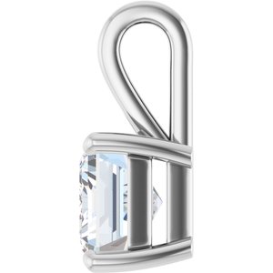 14K White Gold 10x8 mm Emerald Charm/Pendant Mounting – image 5