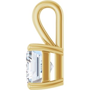 10K Yellow Gold 10x8 mm Emerald Charm/Pendant Mounting – image 5