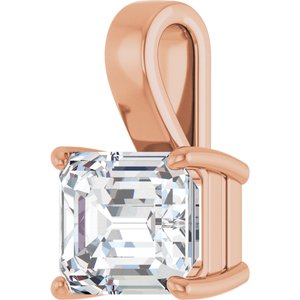 14K Rose Gold 11x9 mm Emerald Charm/Pendant Mounting – image 3