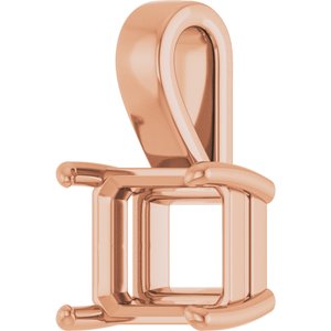 18K Rose Gold 11x9 mm Emerald Charm/Pendant Mounting – image 4