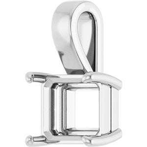 Platinum 11x9 mm Emerald Charm/Pendant Mounting – image 4