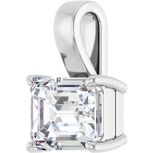 Platinum 11x9 mm Emerald Charm/Pendant Mounting – image 3