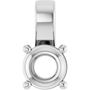 Sterling Silver 6.5 mm Round Charm/Pendant Mounting – image 2