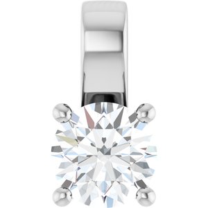 14K White Gold 6.5 mm Round Charm/Pendant Mounting
