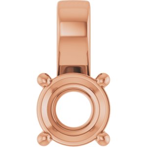 18K Rose Gold 6.5 mm Round Charm/Pendant Mounting – image 2