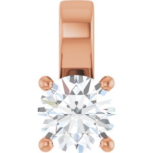 18K Rose Gold 6.5 mm Round Charm/Pendant Mounting