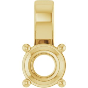 10K Yellow Gold 6.5 mm Round Charm/Pendant Mounting – image 2