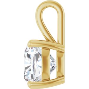 18K Yellow Gold 11 mm Cushion Charm/Pendant Mounting – image 5