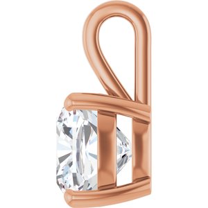 18K Rose Gold 11 mm Cushion Charm/Pendant Mounting – image 5