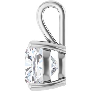 14K White Gold 11 mm Cushion Charm/Pendant Mounting – image 5