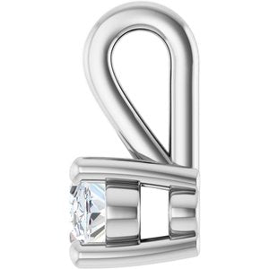 18K White Gold 5x3 mm Oval Charm/Pendant Mounting – image 5