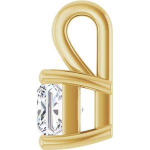 18K Yellow Gold 3.75 mm Square Charm/Pendant Mounting – image 5