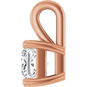 18K Rose Gold 3.75 mm Square Charm/Pendant Mounting – image 5