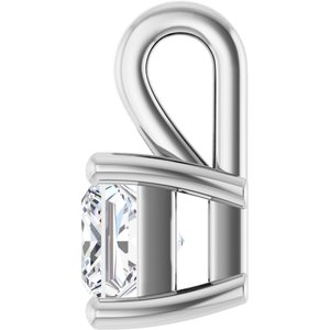 14K X1 White Gold 3.75 mm Square Charm/Pendant Mounting – image 5