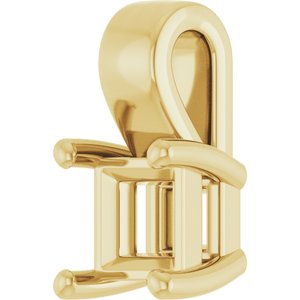 18K Yellow Gold 3.75 mm Square Charm/Pendant Mounting – image 4