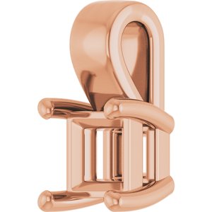 14K Rose Gold 3.75 mm Square Charm/Pendant Mounting – image 4
