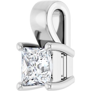 18K White Gold 3.75 mm Square Charm/Pendant Mounting – image 3