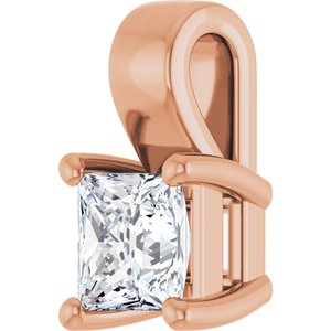 18K Rose Gold 3.75 mm Square Charm/Pendant Mounting – image 3