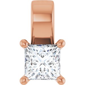 14K Rose Gold 3.75 mm Square Charm/Pendant Mounting