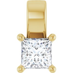 10K Yellow Gold 3.75 mm Square Charm/Pendant Mounting