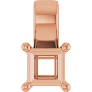 14K Rose Gold 3.75 mm Square Charm/Pendant Mounting – image 2