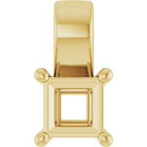 10K Yellow Gold 3.75 mm Square Charm/Pendant Mounting – image 2