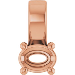 18K Rose Gold 4x3 mm Oval Charm/Pendant Mounting – image 2