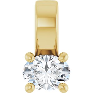 14K Yellow Gold 4x3 mm Oval Charm/Pendant Mounting