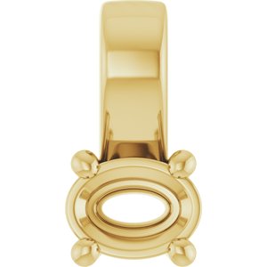 10K Yellow Gold 4x3 mm Oval Charm/Pendant Mounting – image 2
