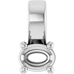 14K White Gold 4x3 mm Oval Charm/Pendant Mounting – image 2