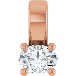 18K Rose Gold 4x3 mm Oval Charm/Pendant Mounting