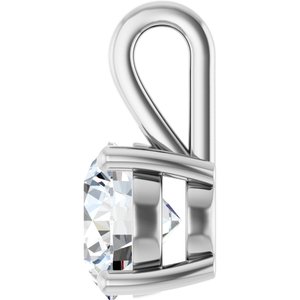 10K White Gold 8 mm Round Charm/Pendant Mounting – image 5