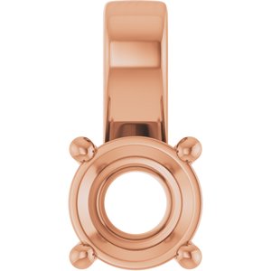 14K Rose Gold 6 mm Round Charm/Pendant Mounting – image 2
