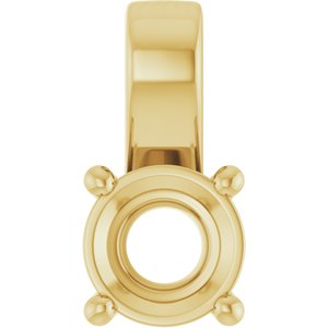 10K Yellow Gold 6 mm Round Charm/Pendant Mounting – image 2