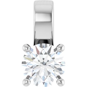 10K White Gold 6 mm Round Charm/Pendant Mounting
