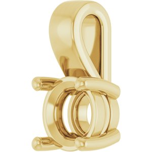 14K Yellow Gold 6 mm Round Charm/Pendant Mounting – image 4