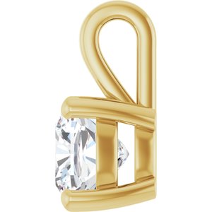 14K Yellow Gold 7 mm Cushion Charm/Pendant Mounting – image 5