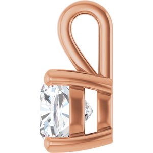 10K Rose Gold 7 mm Cushion Charm/Pendant Mounting – image 5