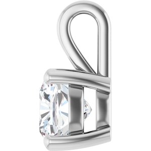 Platinum 7 mm Cushion Charm/Pendant Mounting – image 5